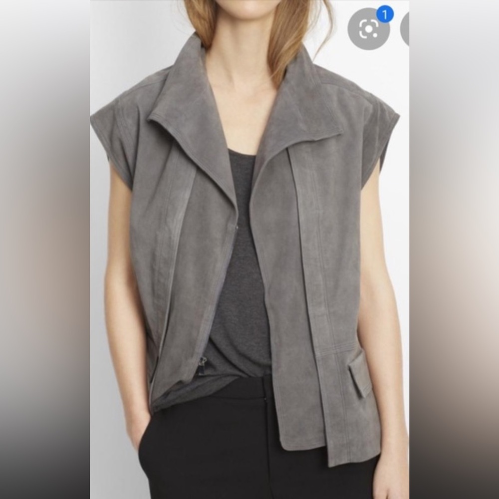 Vince grey suede vest in size small